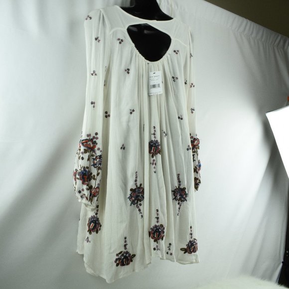 Free People S BOHO Oxford Embroidered Dress - Picture 15 of 15